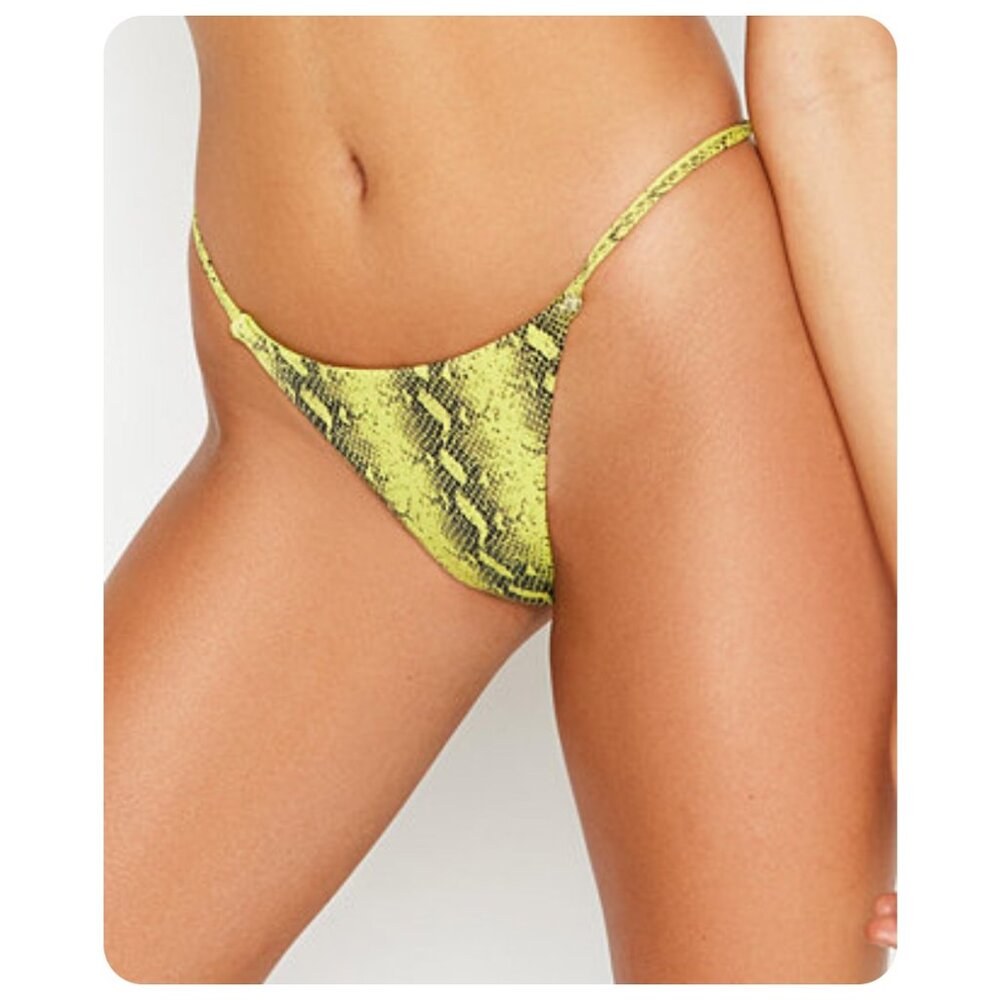 !! NWT Ris-K Spell Bikini Bottom in Python Light Green sz M